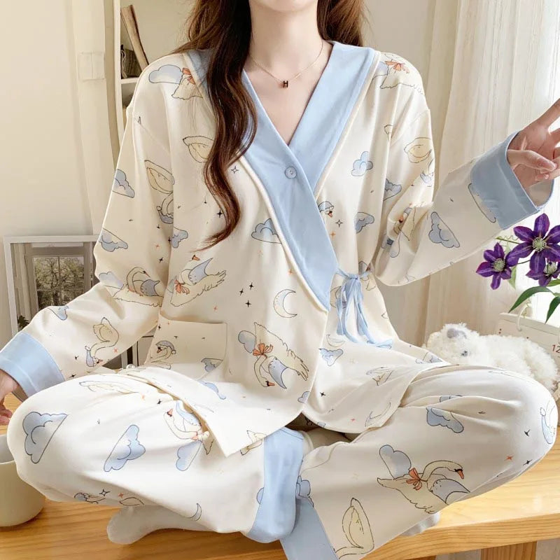 Luné | Maternity & Nursing Pyjama Set – Soft Breastfeeding Sleepwear